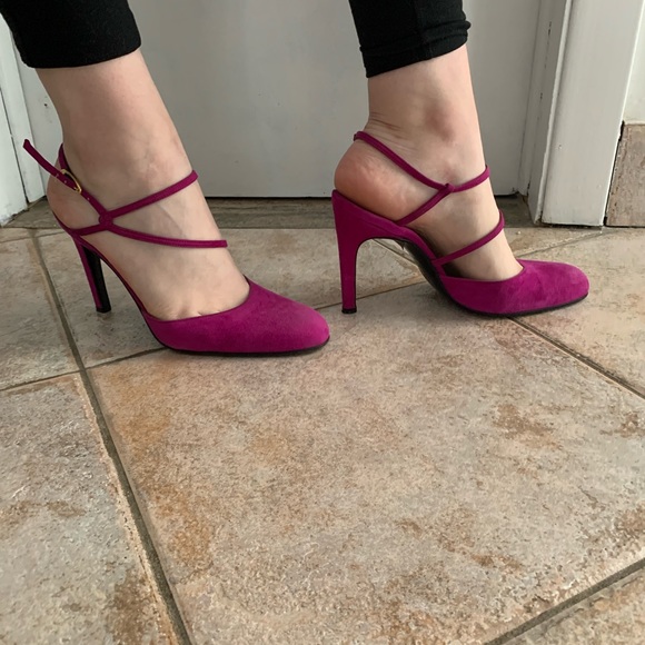 Gianni Versace made in Italy woman’s heels purple/ fuchsia color size 37 - Picture 2 of 16